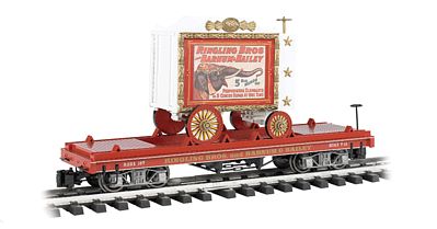 Bachmann Ringling Bros Flat Car w/Tableau Wagon Elephants G Scale Model Train Freight Car #92713