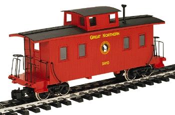 Bachmann Eight-Wheel Wood Caboose w/Center Cupola & Interior Great Northern (Red) - G-Scale