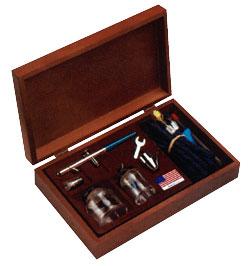 Badger Pro Airbrush MD/HD Set Dual/Int w/Wood Case Airbrush and Airbrush Set #150-4pk