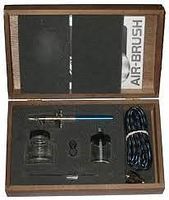 Airbrush Fine, Medium & Heavy Heads in Wooden Case Airbrush and Airbrush Set #1505
