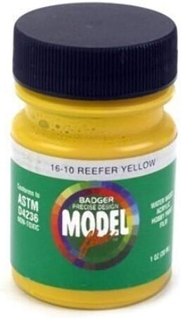 Badger Modelflex Railroad Color Reefer Yellow 1oz. Bottle Model Airbrush Acrylic Paint #1610