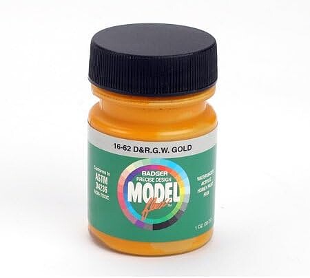 Badger Modelflex Railroad Color DRGW Gold 1oz Model Airbrush Acrylic Paint #1662