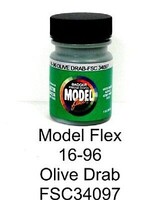 Badger Modelflex Olive Drab 1oz Hobby and Model Acrylic Paint #1696