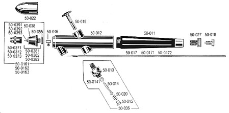 Badger Aluminum Handle for Badger Model 200 Airbrush Airbrush Accessory #50011