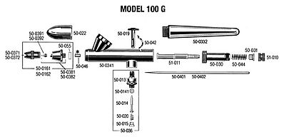 Badger Tube Shank for Model 100G, SG & GB Airbrush Accessory #50030
