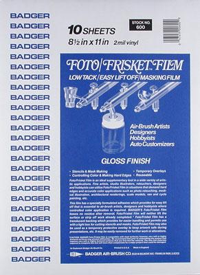 Badger Foto Frisket Transfer Paper 8-1/2x11 (10) Painting Mask Tape #600