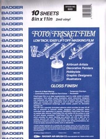 Badger Foto Frisket Transfer Paper 8-1/2x11 (10) Painting Mask Tape #600