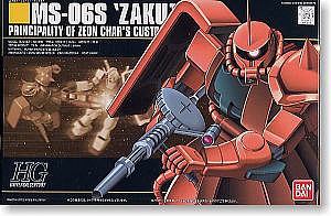Bandai HG Gundam - MS-06S Chars Zaku II Snap Together Plastic Model Figure Kit 1/144 Scale #112814