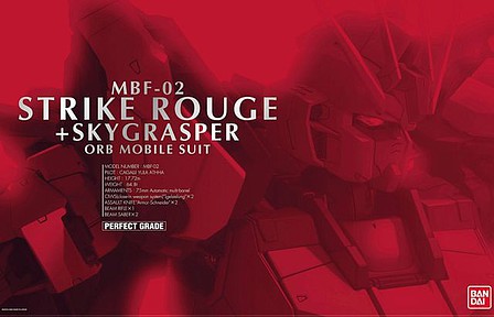 Bandai PG Gundam - MBF-02 Strike Rouge + Sky Grasper Snap Together Plastic Model Figure Kit #138257