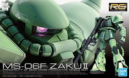 Bandai RG Gundam - MS-06F Zaku II Snap Together Plastic Model Figure Kit 1/144 Scale #2137102