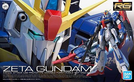 Bandai RG Gundam - MSZ-006 Zeta Gundam Snap Together Plastic Model Figure Kit 1/144 Scale #2182847