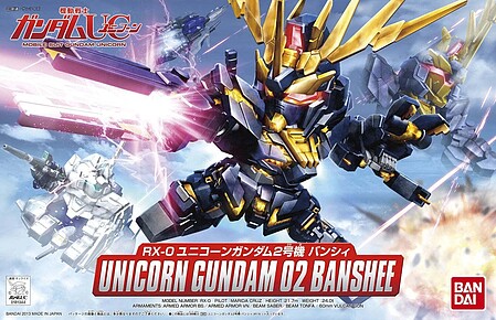 Bandai SD Gundam - Unicorn Gundam 02 Banshee Snap Together Plastic Model Figure Kit #2196666