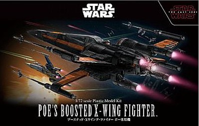 Bandai Star Wars The Last Jedi - Poes Boosted X-Wing Plastic Model Vehicle Kit 1/72 Scale #219752