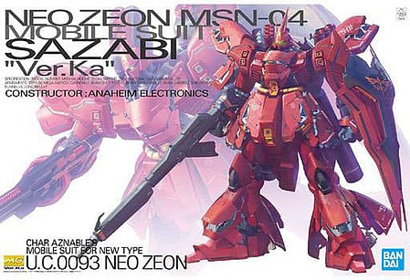 Bandai MG Gundam - MSN-04 SaZabi (Ver.Ka) Snap Together Plastic Model Figure Kit 1/100 #2204932