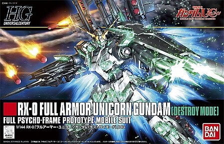 Bandai HG Gundam - RX-0 Full Armor Unicorn Gundam Snap Together Plastic Model Figure Kit #2252317