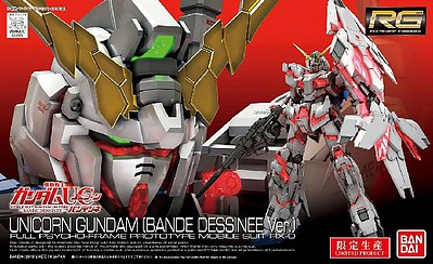 Bandai 1/144 Gundam Real Grade Series- Unicorn Gundam (Ver. Bande Dessienee)