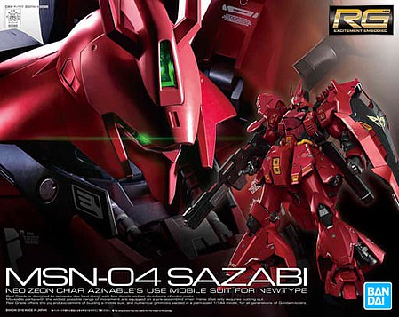 Bandai RG Gundam - MSN-04 Sazabi Snap Together Plastic Model Figure Kit 1/144 Scale #2426271