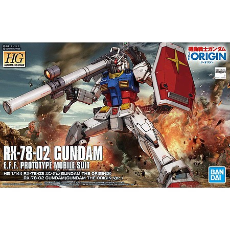 Bandai HG Gundam - RX-78-02 Gundam Snap Together Plastic Model Figure Kit 1/144 Scale #2494322