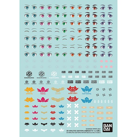 Bandai 30 Minutes Sisters Multiuse Water Decal Sheet #1 Plastic Model Decal Accessories #2616277