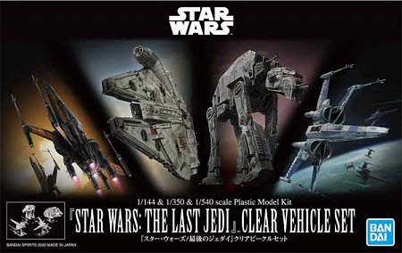 Bandai Star Wars The Last Jedi- Clear Vehicle Set (4 Kits Multi Scale)