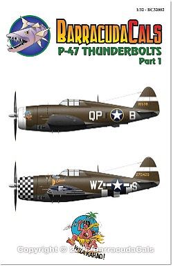 Barracuda P47 Pt.1 for a Trumpeter Model Plastic Model Aircraft Decal 1/32 Scale #32002