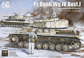 Border PzBeobWg IV Ausf J w/ Commander/Infantry Plastic Model Military Vehicle Kit 1/35 Scale #bt6