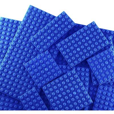 Brictek Baseplates 17 Assorted Blue Building Block Set #19014