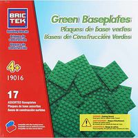 Brictek Baseplate 17 Assorted Green Building Block Set #19016 Brictek Baseplate 17 Assorted Green Building Block Set #19016