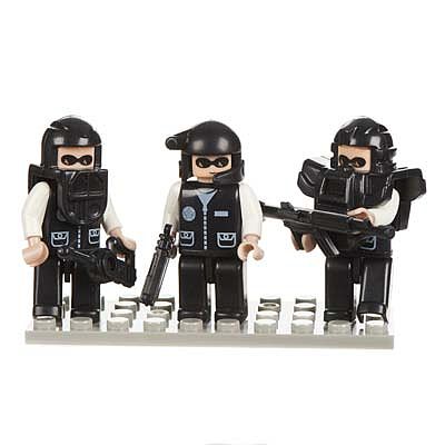 Brictek Mini Figurines Police Swat Team (3) Building Block Set #19307