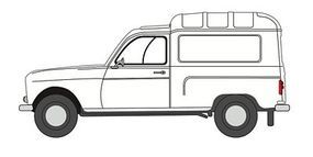 Berkina Renault R4 Fourgonnette SUV Assembled White Model Railroad Vehicle HO Scale #14700