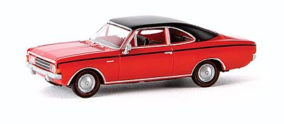 Berkina 1966-1971 Opel Rekord C Coupe Assembled Red & Black Model Railroad Vehicle HO Scale #20653