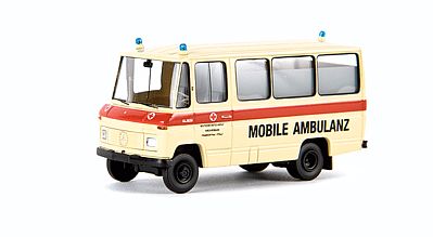 Berkina Emergency 1960s-1970s Mercedes-Benz O 309 Bus HO Scale Model Railroad Vehicle #36705