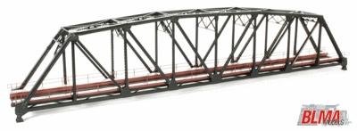 BLMS Assembled Brass 200 Truss Bridge - Black N Scale Model Railroad Bridge #2003