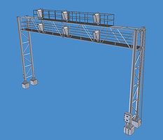 BLMS Modern Triple-Track Signal Bridge HO Scale Model Railroad Trackside Accessory #4025 BLMS Modern Triple-Track Signal Bridge HO Scale Model Railroad Trackside Accessory #4025