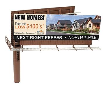 BLMS Modern Dual-Sided Billboard HO Scale Model Railroad Billboard Sign #4320