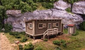 Blair-Line Joe's Cabin w/Outhouse Laser-Cut Wood Kit N Scale Model Railroad Building #1000