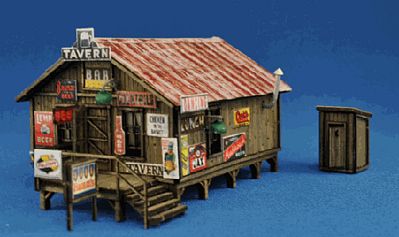 Blair-Line Sams Roadhouse w/Outhouse - Kit N Scale Model Railroad Building #1003