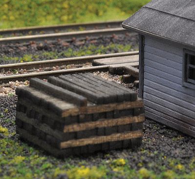 Blair-Line Pile O Ties Assembled Laser-Cut Wood Stained N Scale Model Railroad Building Accessory #1811