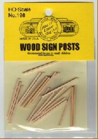 Blair-Line Wooden Square sign post (20) HO Scale Model Railroad Roadway Signs #198