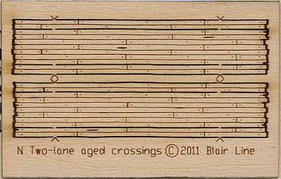 Blair-Line Wood Grade Crossing Kit Rough-Cut Two Lane pkg(2) N Scale Model Railroad Accessory #20