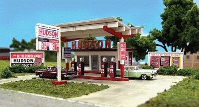 Blair-Line Hudson Oil Gas Station (Laser-Cut Wood Kit) HO Scale Model Railroad Building #2002