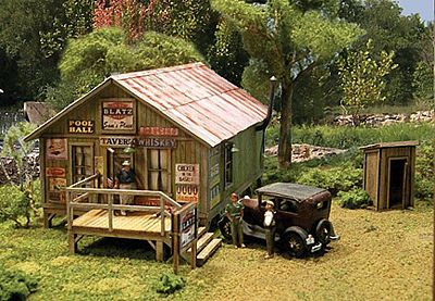 Blair-Line Sams Roadhouse w/Outhouse Kit HO Scale Model Railroad Building #2003