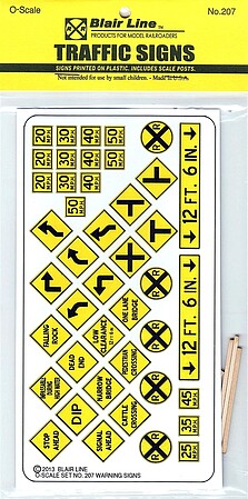 Blair-Line Road Warning sign No. 3 O Scale Model Railroad Roadway Signs #207