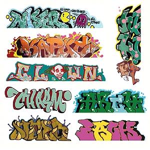 O SCALE GRAFFITI DECALS SET 08 FROM REAL GRAFFITI PHOTOS UNIQUE 