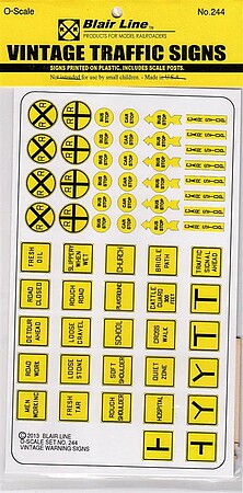 Blair-Line Vintage Caution Traffic Signs O Scale Model Railroad Roadway Signs #244