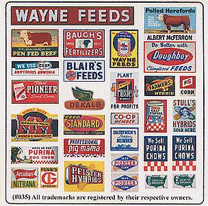 Blair-Line Vintage Feed & Seed Advertising Signs N Scale Model Railroad Roadway Accessory #35