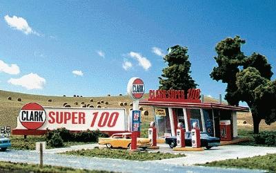 Blair-Line Clark Oil Gas Station Kit (structure only) N Scale Model Railroad Building #87