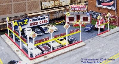 Blair-Line A-to-Z Used Car Lot Kit (Cars Sold Separately) N Scale Model Railroad Building #97