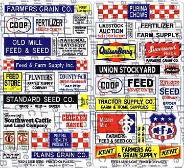 Blair-Line-Signs Feed & Seed Signs HO Scale Model Railroad Building Accessory #157