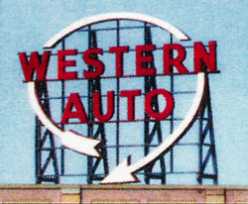Blair-Line-Signs Western Auto Billboard HO Scale Model Railroad Billboard Sign #2501